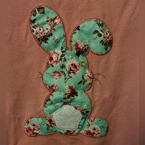 18-24 mos Pink and Green Ruffled Bunny Dress - Picture 3 of 6